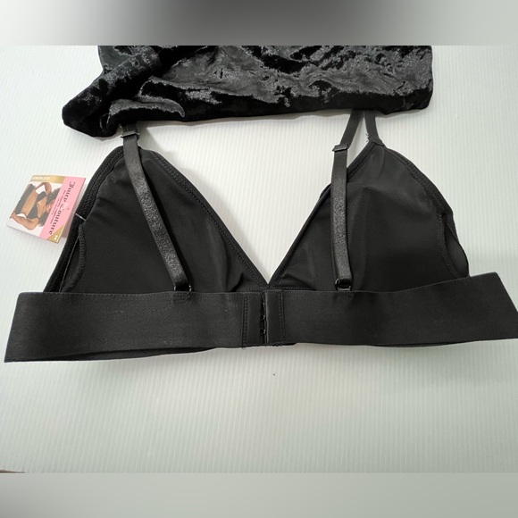 Juicy Couture Crushed Jersey Velvet Bra and Underwear Set - Black - Picture 6 of 16